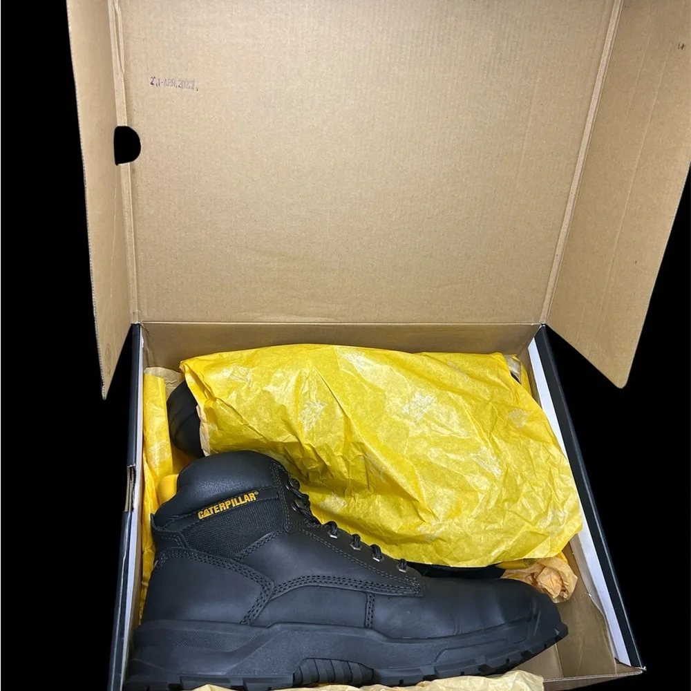 Size‎ 13 - Caterpillar Mobilize Mens Black Leather Alloy Toe Work Boots